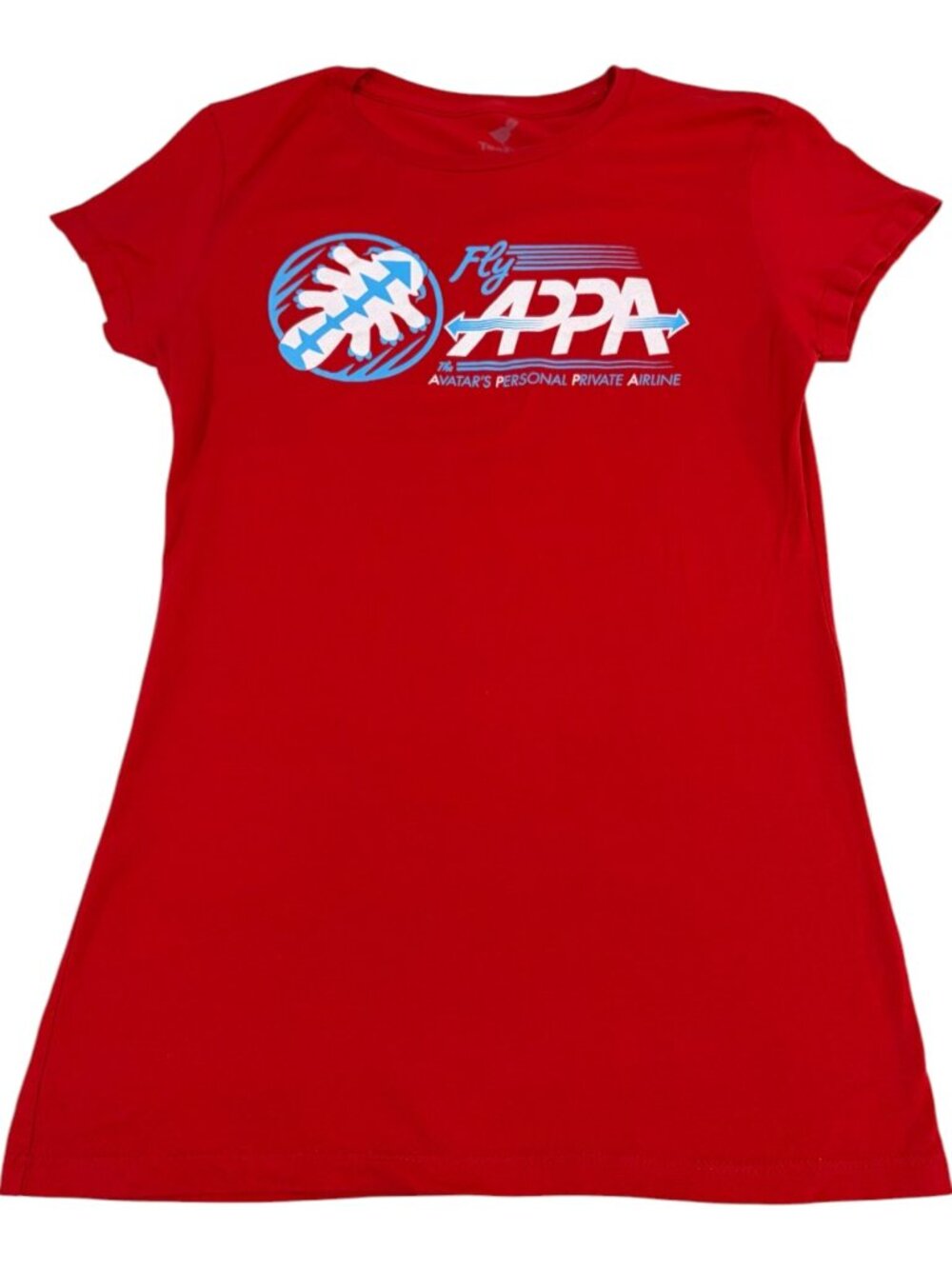 Fly with APPA Graphic Novelty T-Shirt Red  Cotton Sz L